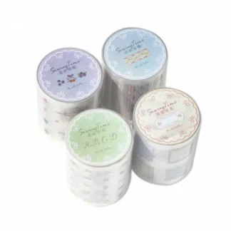 10 uds/1 lote de cintas adhesivas decorativas tiempo de costura Scrapbooking DIY pegatinas de papel para álbum de recortes