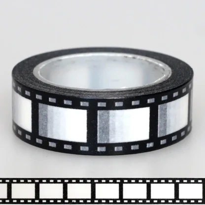 Rollo de cinta para cámara de 10M x 15mm, pegatina decorativa para álbum de recortes, cinta japonesa de papel, bordes blancos y negros, dos estilos, 10m