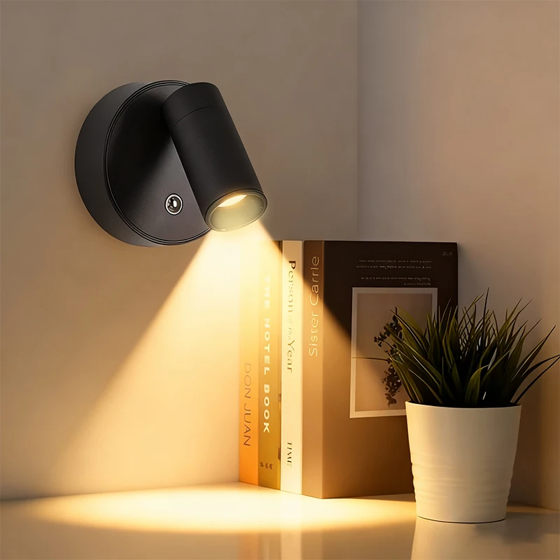 Luz de pared inalámbrica LED recargable por USB con Base magnética con Interruptor táctil lámpara de noche regulable con imán blanco y negro para lectura