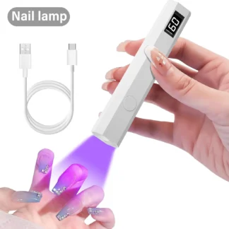 Minilámpara de uñas portátil de mano con pantalla de sincronización, linterna familiar de secado rápido, máquina secadora de uñas recargable, lámpara Led Uv para uñas