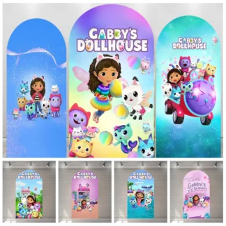 Rosa de dibujos animados lindo casa de muñecas niña bebé niños regalo fiesta de cumpleaños arco telón de fondo personalizado habitación de niño fotografía cartel decoración fondo