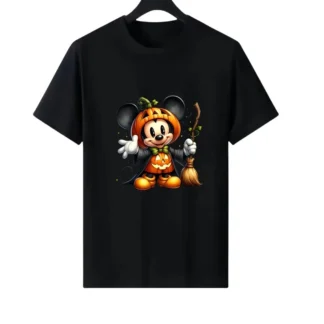 Disney Mickey Mouse Casual negro verano mujer ropa para padres e hijos Top señoras barato Y2k Camiseta de manga corta hombres sudaderas