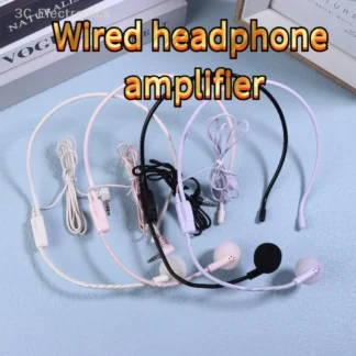 1 Uds. Con cable 3,5mm enchufe guía conferencia hablar auriculares micrófono portátil montado en la cabeza micrófono para enseñanza reunión