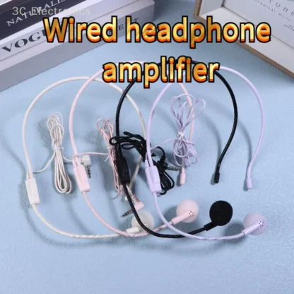 1 Uds. Con cable 3,5mm enchufe guía conferencia hablar auriculares micrófono portátil montado en la cabeza micrófono para enseñanza reunión