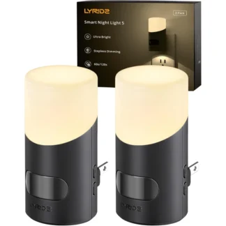 Lyridz Luces nocturnas LED enchufables en la pared con sensor de movimiento, luz nocturna enchufable regulable de 1-150LM para interiores para dormitorio, -
