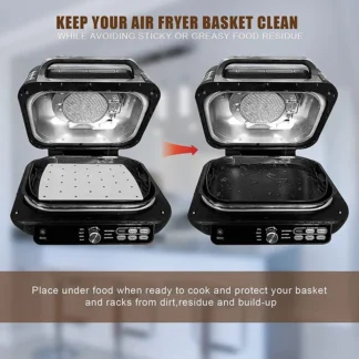 Revestimiento de pergamino para freidora de aire, revestimiento cuadrado perforado para parrilla Ninja Foodi 5 en 1 AG301, 100 piezas, mejores ofertas