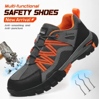 Leiandun, nuevo estilo, zapatos de seguridad con punta de acero, zapatos de trabajo transpirables para hombres, zapatos de seguridad cómodos antiolor y antipuñaladas