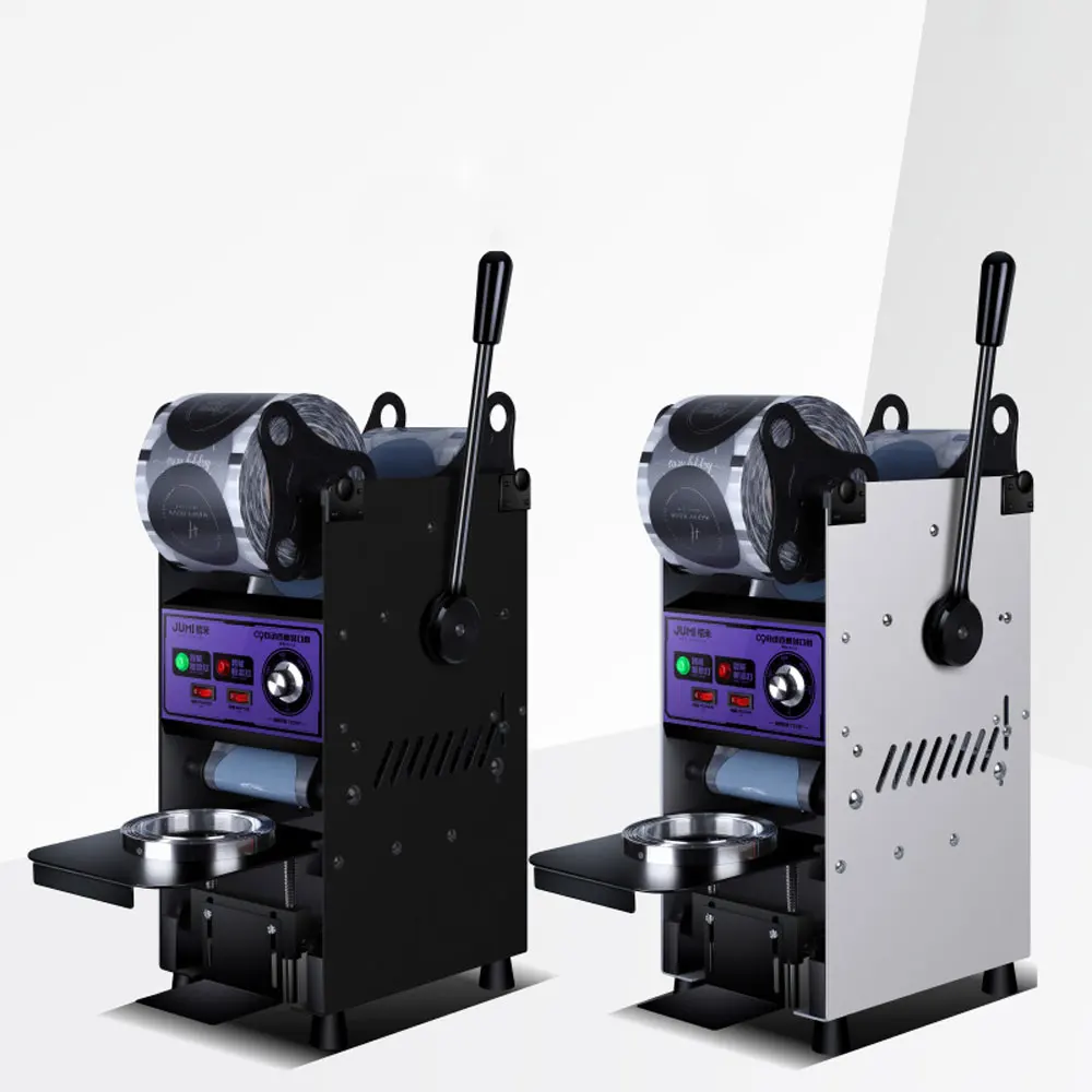 Sellador semiautomático para tazas de papel, máquina de sellado de película para tienda de té y leche, Manual comercial