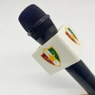 Micrófono de forma cuadrada con orificio de 40MM, ABS, personalizado, negro, blanco, logotipo de entrevista de TV, estación de bandera, bricolaje con esponja, nuevo