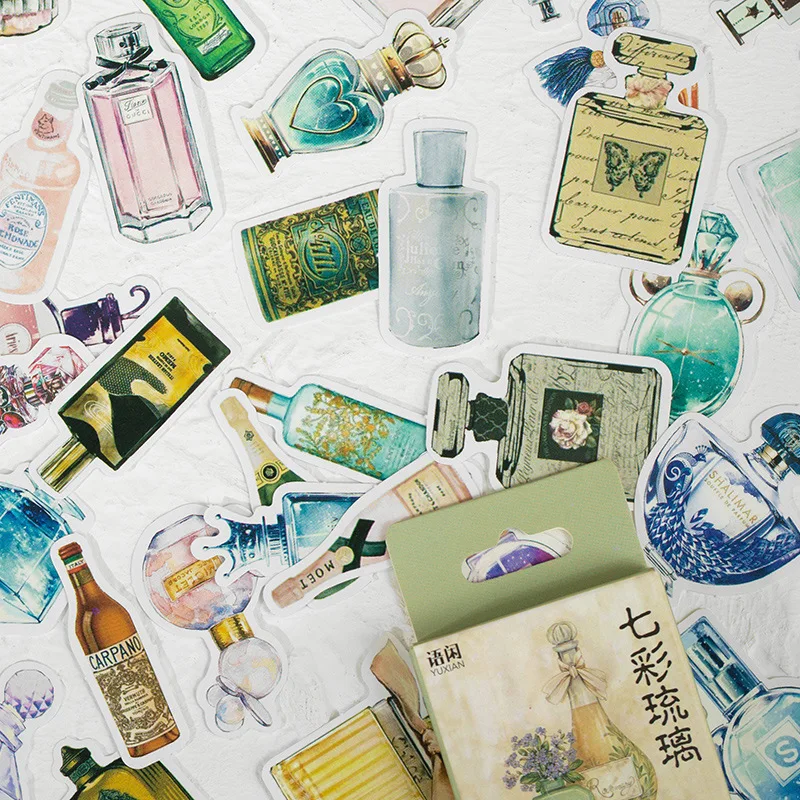 50 Uds. De sellos adhesivos de arte Retro, papelería adhesiva para diario, suministros decorativos, etiquetas adhesivas de frutas y plantas