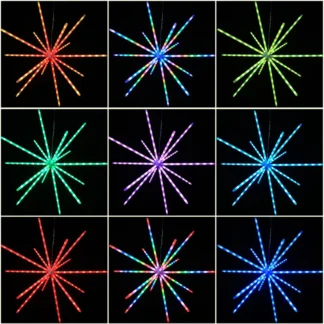 Lámpara de escritorio LED de fuegos artificiales inteligentes, Control de aplicaciones y sincronización de sonido de música, luz nocturna RGBIC, luces LED USB decorativas de punto de Color mágico f