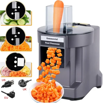 Picadora de verduras comercial 3 en 1, máquina cortadora eléctrica multifuncional, rebanada de zanahoria y patata, procesador de alimentos en cubitos