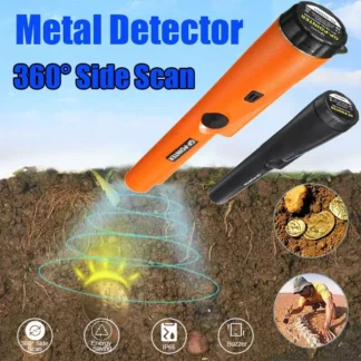 Detector de metales de mano profesional Pinpointer impermeable con 360 ° Tecnología de escaneo lateral para caza al tesoro al aire libre y búsqueda de oro