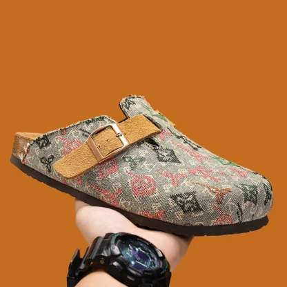 Zapatos de hombre de alta calidad transpirables de diseñador, sandalias ligeras sin cordones con media suela, zapatos informales de verano con punta redonda