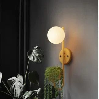 SANDYHA-Aplique de pared LED nórdico elegante, lámpara de bola de cristal creativa, Ideal para dormitorio, sala de estar, habitación de niños y decoración de plantas perfecta