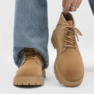 Botas altas con plataforma para Hombre, Botas Chelsea de alta gama de estilo británico, botines Retro a la moda para Hombre, zapatos para Hombre, Botas para Hombre