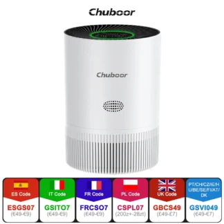Purificadores de aire Chuboor para el hogar H13 True HEPA para dormitorio, habitación, cocina, baño para humo y polvo, olores de polen, detección PM2.5