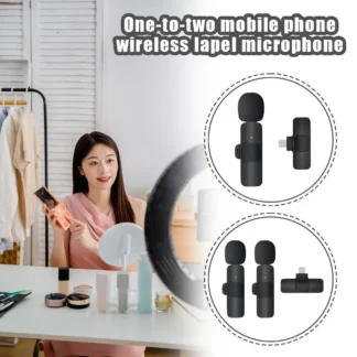 Micrófono Lavalier inalámbrico para grabación de Audio, Mini micrófono de lana reemplazable a prueba de viento para iPhone Shoot vlog YouTube