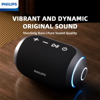 Philips TAS3209 Altavoz inalámbrico portátil para exteriores con iluminación colorida Batería de 1800 mAh Vida útil Música con sonido maravilloso para acampar