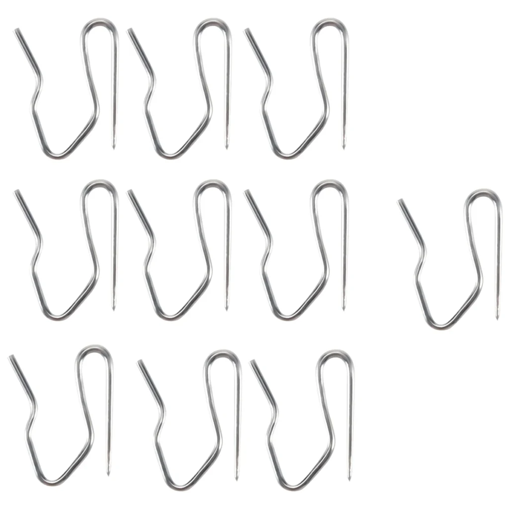 10 ganchos para alfileres para cortinas y cortinas - XT plateado