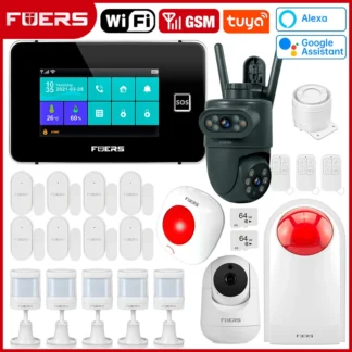 FUERS-sistema de alarma de seguridad para el hogar, pantalla TFT de 4,3 pulgadas, G60B, WiFi, GSM, Tuya, pantalla inteligente de temperatura y humedad, alarma antirrobo de 433MHz