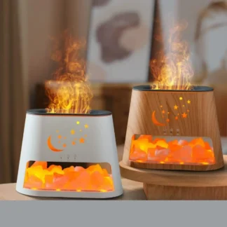 Difusor de aceite esencial de aromaterapia, precio de fábrica, 250ML, con sal de roca del Himalaya, lámpara de sal ultrasónica del Himalaya, humidificador de llama