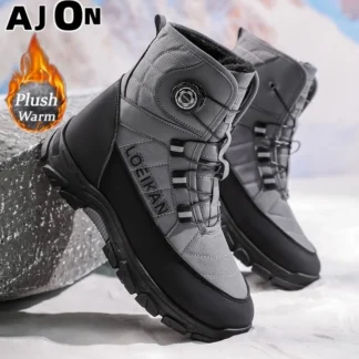 Botas de nieve de invierno para hombre de marca 2025, acolchadas con forro de algodón, botas muy cálidas para hombre, ropa para exteriores, street sense, talla 39-48