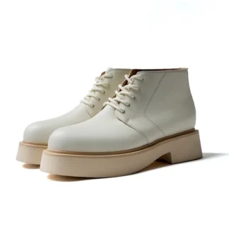 Botines de plataforma de cuero genuino a la moda de diseño, Derby británico para hombre, zapatos de trabajo informales para motocicleta, botas Chelsea para hombre