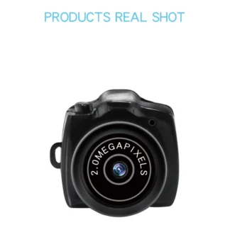 Y2000 HD 1080P Mini cámara grabadora lámpara de Flash y base de batería incluida con pantalla Retro Ultra compacta vídeo portátil