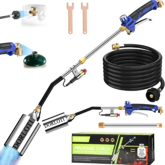 Kit de soplete de propano de alto rendimiento con autoencendido y gatillo Turbo, manguera de 12,5 pies para desmalezar, techos y derretir nieve