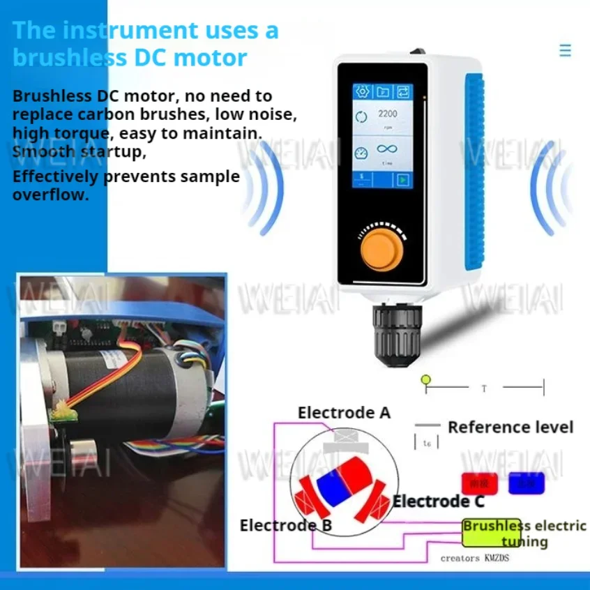 Agitador aéreo de laboratorio WEIAI, 20L, 40L, 60L, emulsionante de pintura cosmética para alimentos, homogeneizador, pantalla táctil LCD, mezclador aéreo Digital