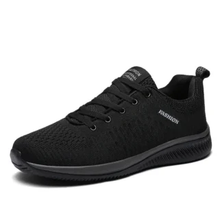 Zapatos deportivos informales de talla grande 36-48 para hombres y mujeres, mocasines tejidos voladores de malla antideslizantes ligeros y transpirables para parejas