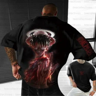 Camiseta de manga corta con estampado de derivados de animación de una pieza para hombre y mujer, novedad de verano 2021, Top Popular informal de algodón a la moda