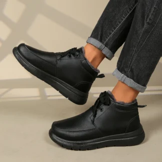 Zapatos casuales de cuero de moda para hombres, botines para hombres, zapatos de cuero para hombres, zapatos impermeables de felpa, zapatos con envío gratis