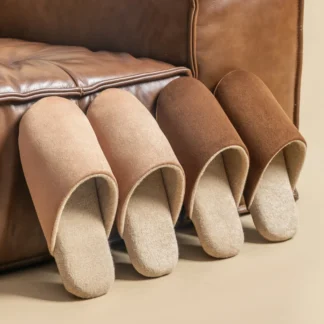 Zapatillas de ante simples de otoño e invierno para hombre, antideslizantes, para interior del dormitorio, ligeras, cómodas y silenciosas, para el hogar