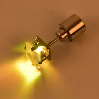 Para joyería de fiesta, pendientes para mujer, pendientes de tuerca con circonita cúbica LED, pendientes luminosos cuadrados para mujer