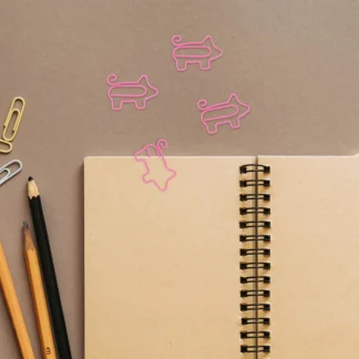 Clips de papel en forma de cerdo, archivador colorido de Metal, agarre fuerte para oficina, escuela, uso doméstico, suministros de papelería de dibujos animados, 50 Uds.