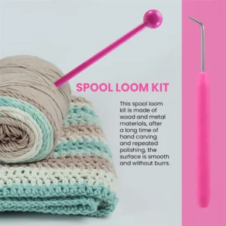 Paquete de 2 herramientas de tejer francés A29R, juego de muñecos de tejer de madera, carrete, muñeca de tejer, telar de juguete para hacer pulseras, Etc.
