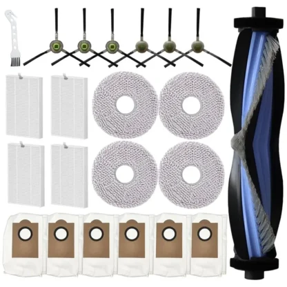 【PAST CHANCE】Para Robot aspirador Lefant M3, 1 cepillo principal, 4 filtros HEPA, 4 almohadillas para fregona, 6 bolsas para el polvo, 6 cepillos laterales, 1 herramienta de limpieza