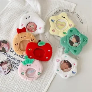 Bolsa de exhibición de felpa de dibujos animados, funda protectora de almacenamiento de tarjetas de ventilador de Chica de Anime, Mini bolsa colgante para coleccionistas de insignias