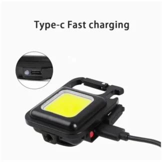 Multifuncional para acampar al aire libre, nuevo Mini llavero de autodefensa con alta luminosidad, luz de trabajo, reflector de reparación de automóviles con carga Usb