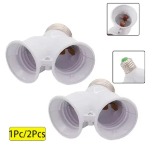 1 uds/2 uds E27 1/2 cabezal de conversión enchufe de bombilla creativo 2-e27 portalámparas extensor distribuidor convertidor enchufe