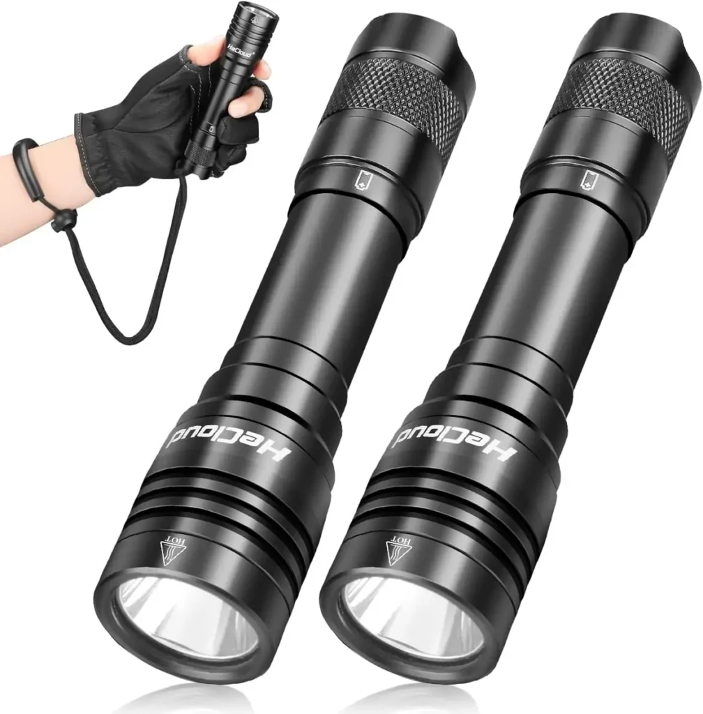 Paquete de 2 linternas de buceo recargables de 3000 lúmenes, IPX8 impermeables para buceo y snorkel