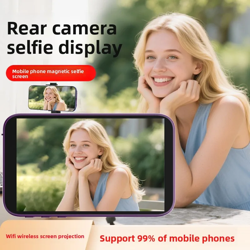 Teléfono móvil de 3,97 pulgadas, succión magnética trasera, pantalla automática, Zoom, proyección de pantalla, mismo dispositivo de pantalla, artefacto fotográfico