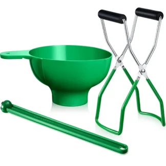 Kit de conservas elevador de tarros boca ancha embudo de conservas tapa varita para tarros de conservas herramientas de cocina antiescaldaduras (3 piezas verde)