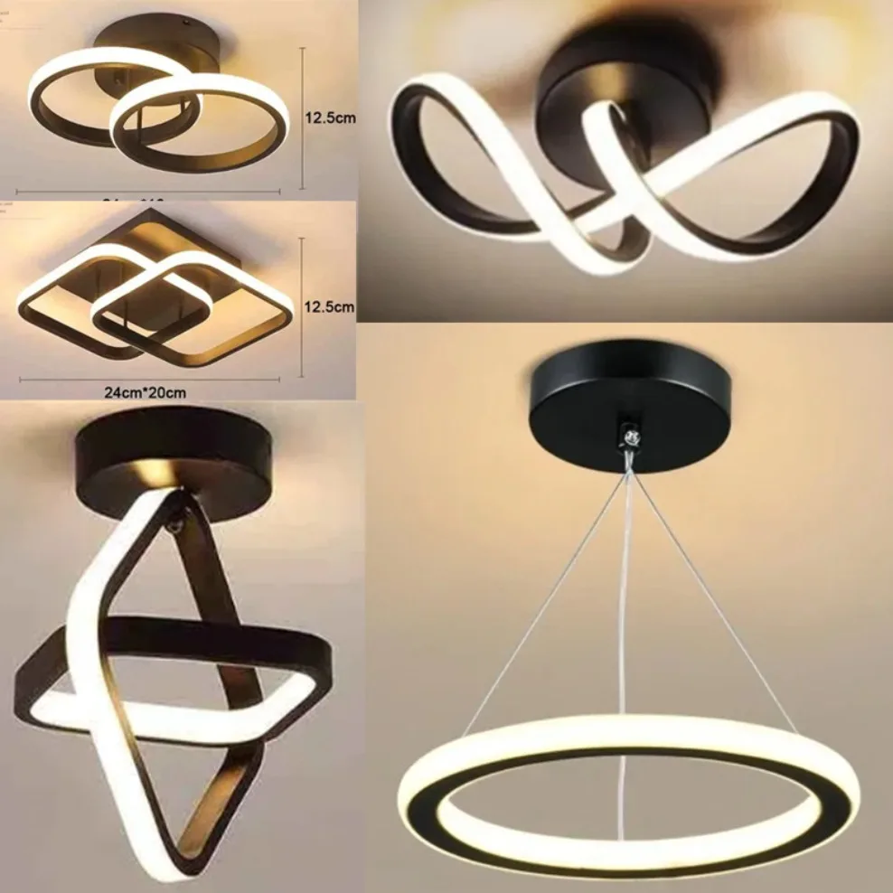 Luces LED modernas para techo de pasillo, iluminación Nodic para el hogar, montaje en superficie Led para dormitorio, sala de estar, pasillo, iluminación de 3 colores