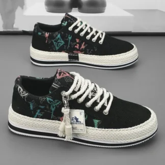 Zapatos de lona de pana para hombre para otoño, zapatillas planas ligeras y transpirables, zapatillas informales para hombre, zapatos de ocio de moda