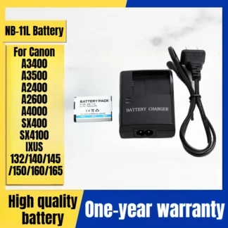 Cargador de NB-11L, batería para Canon A3400 A3500 A2400 A2600 A4000 SX400 SX4100 IXUS 132/140/145/150/160/165 batería de alta calidad