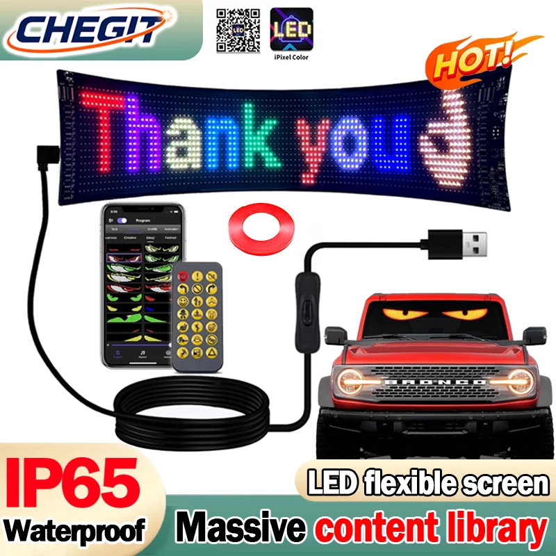 Panel de píxeles de matriz LED DIY, pantalla Led, ojo de camión, señal de coche, animación, Control por aplicación Bluetooth, pantalla Flexible programable, novedad de 2025