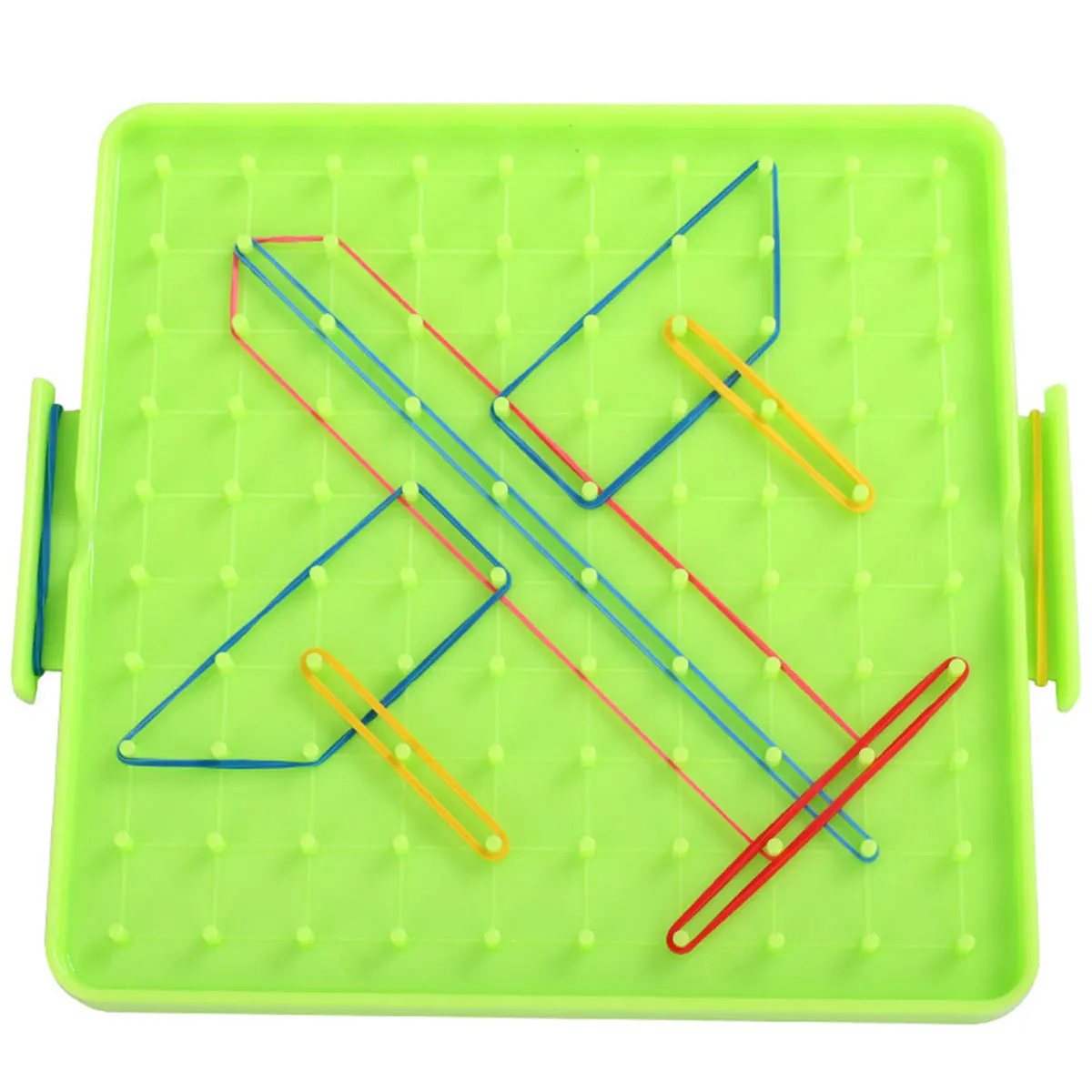 4 Uds. Geoboard de plástico: tablero perforado colorido, herramienta de aprendizaje de matemáticas para tablero geométrico educativo para uso en el aula de la escuela primaria